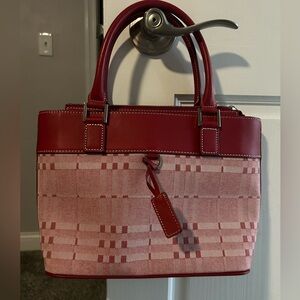 Burberry Red and Pink Tote Bag